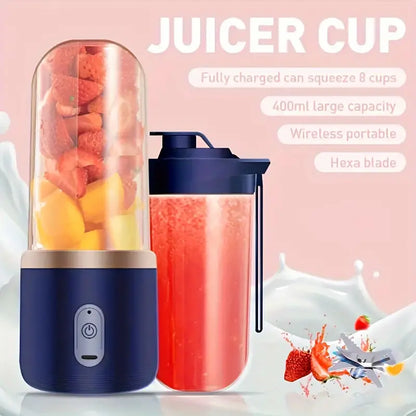 Wireless potable Juice Blender | Juice Blender | Juice Maker | Protein Shakes Maker | Mixer blender for Juice | Squeeze 8 cups 400ml