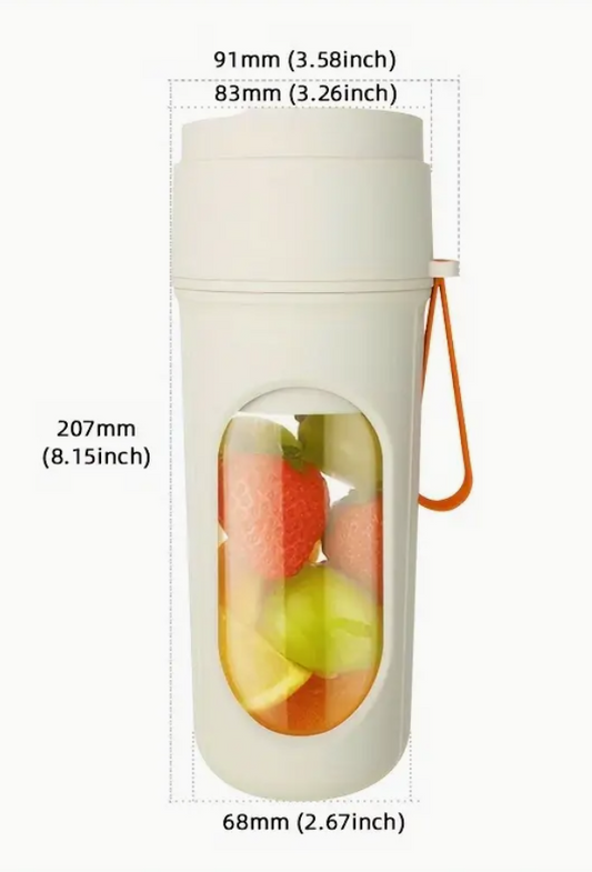 Portable Wireless Electric Juicer Blender with Straw, 450ML
