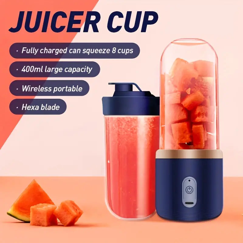 Wireless potable Juice Blender | Juice Blender | Juice Maker | Protein Shakes Maker | Mixer blender for Juice | Squeeze 8 cups 400ml